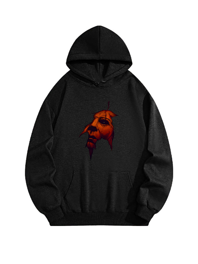 Halloween Leave Face Spooky Season Vibe Hoodie