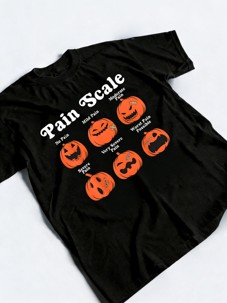 Halloween Nurse Pain Scale Fall Pumpkin Nurse Rn Pediatric Halloween Gift T-Shirt