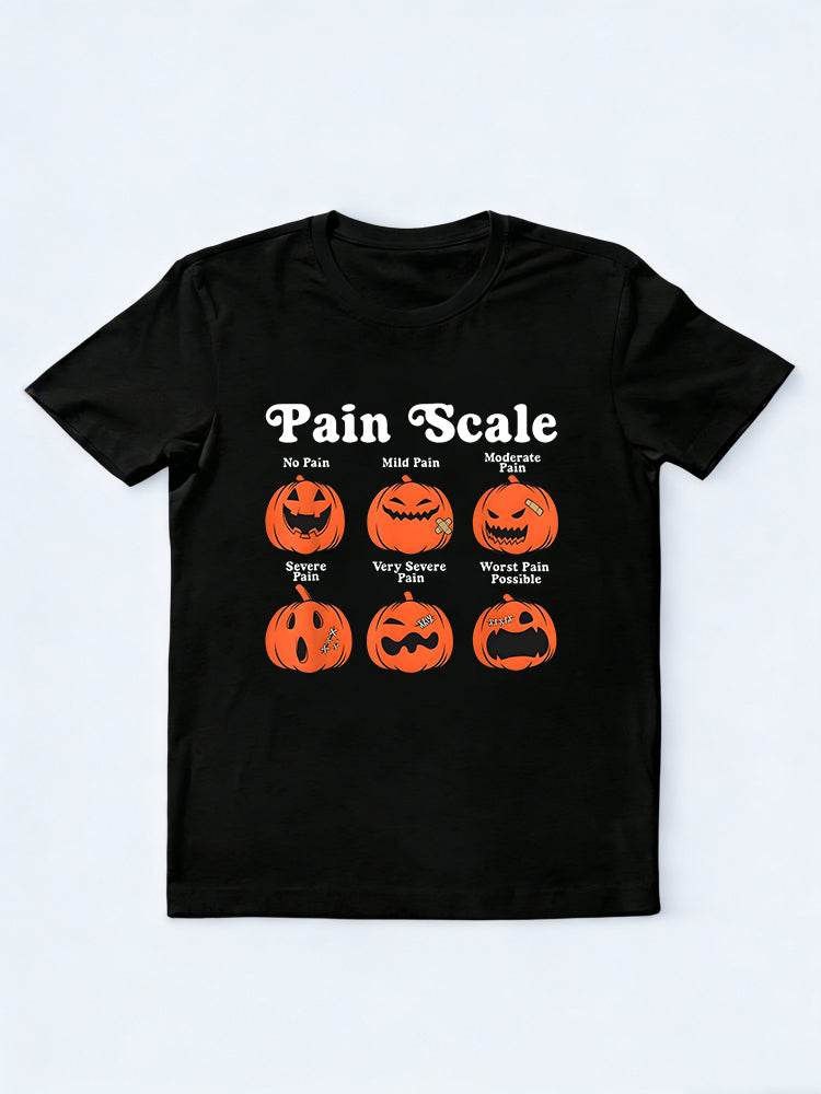 Halloween Nurse Pain Scale Fall Pumpkin Nurse Rn Pediatric Halloween Gift T-Shirt