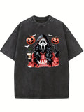 Halloween Scary Killer Mama Spooky Season Vibe Washed T-shirt