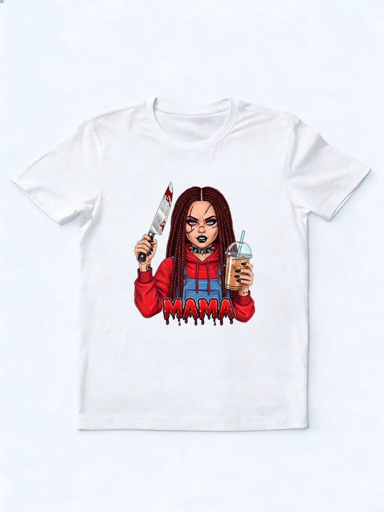 Halloween Scary Killer Mama Spooky Vibe T-shirt