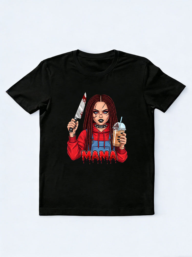 Halloween Scary Killer Mama Spooky Vibe T-shirt