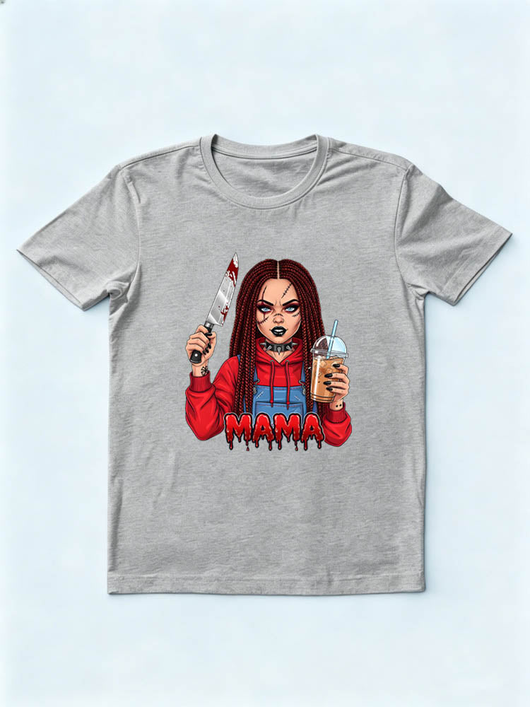 Halloween Scary Killer Mama Spooky Vibe T-shirt