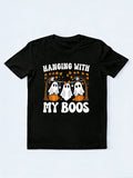 Hanging With My Boos Cute Ghost Halloween Preppy Spooky Fall Halloween Gift T-Shirt
