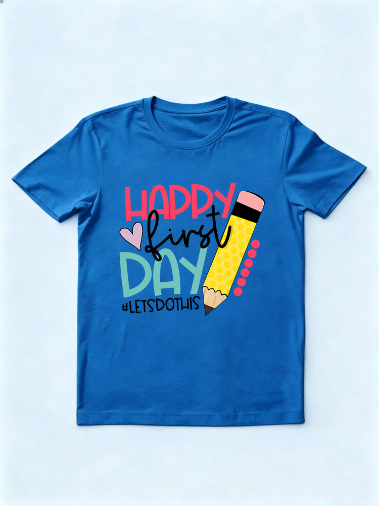 Happy First Day of School Back to School Teacher Gift T-shirt
