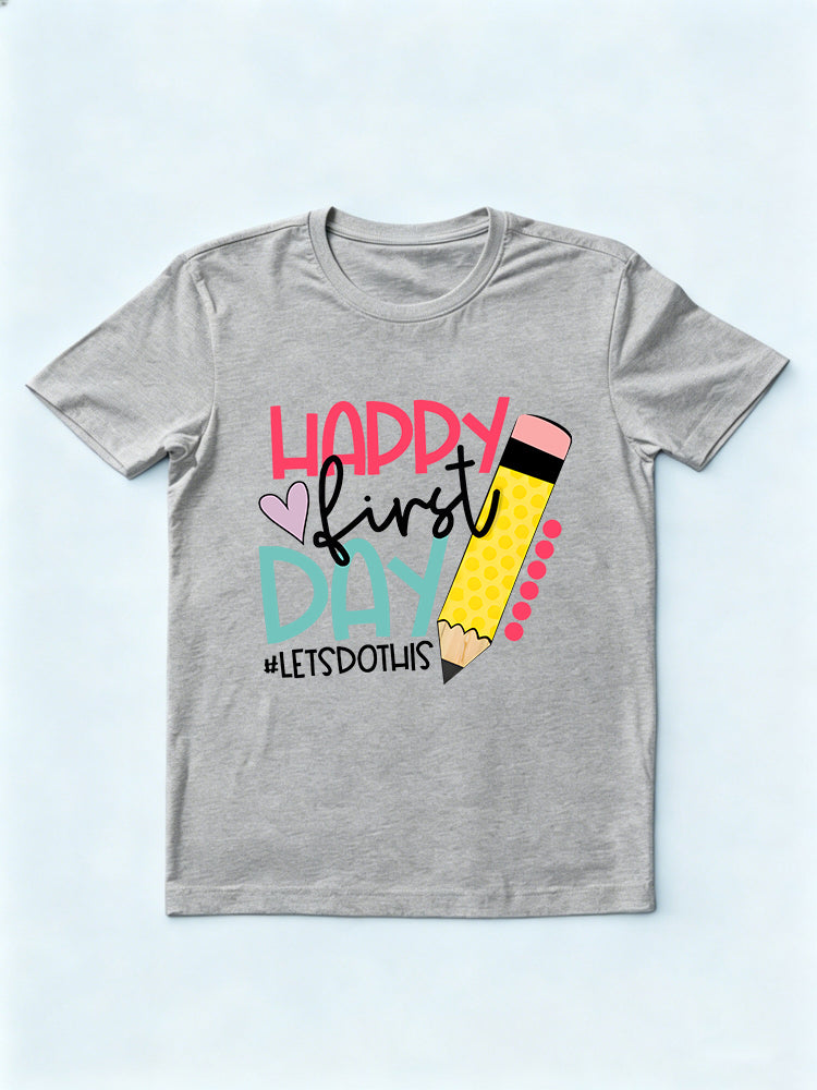 Happy First Day of School Back to School Teacher Gift T-shirt