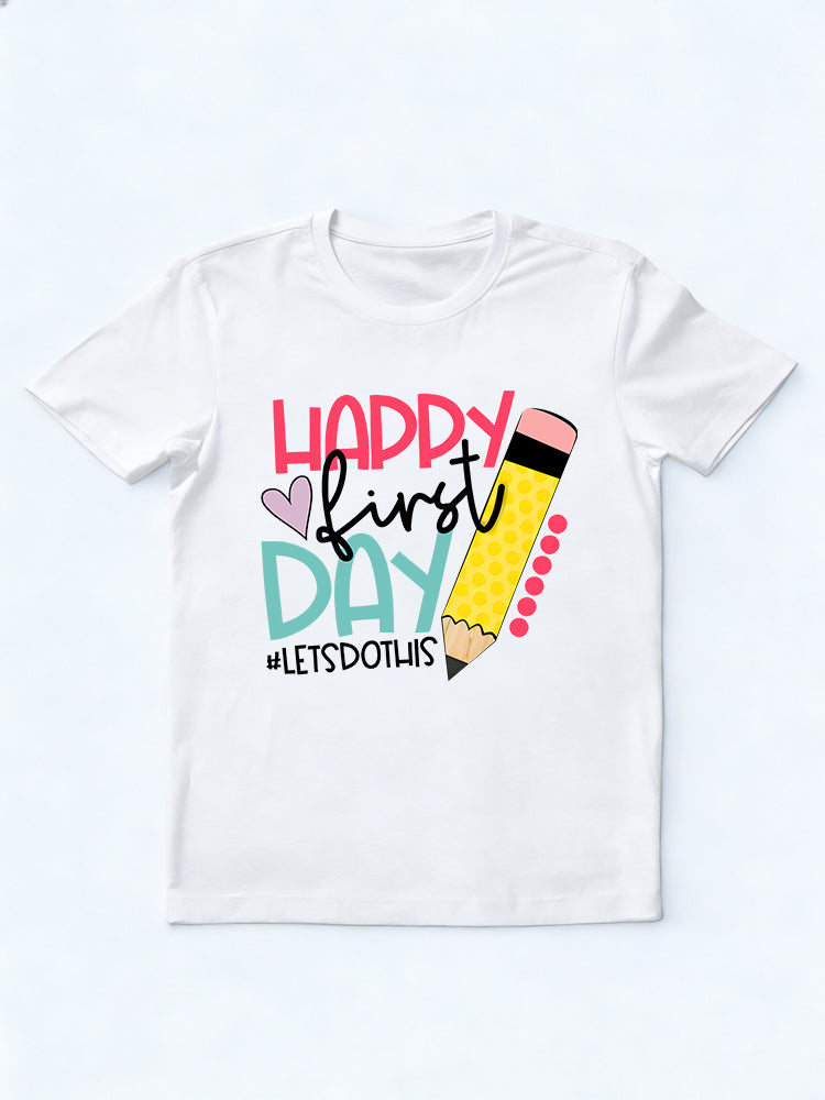 Happy First Day of School Back to School Teacher Gift T-shirt