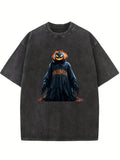 Happy Halloween Spooky Season Horrible Pumpkin Ghost Washed T-shirt