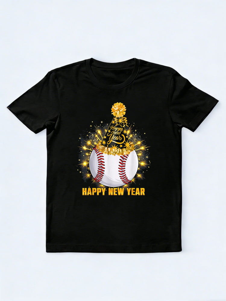 Happy New Year Baseball Party Hat New Year Gift T-Shirt