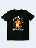 Happy New Year Cat Fireworks New Years Eve Party New Year Gift T-Shirt