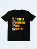 Happy Thanksgiving Turkey Nap Repeat Funny Thanksgiving Gift T-Shirt