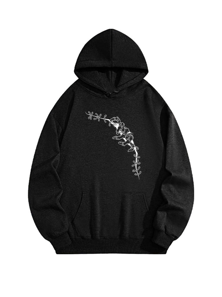 Haunted Halloween Skeleton Hand Spooky Season Vibe Hoodie