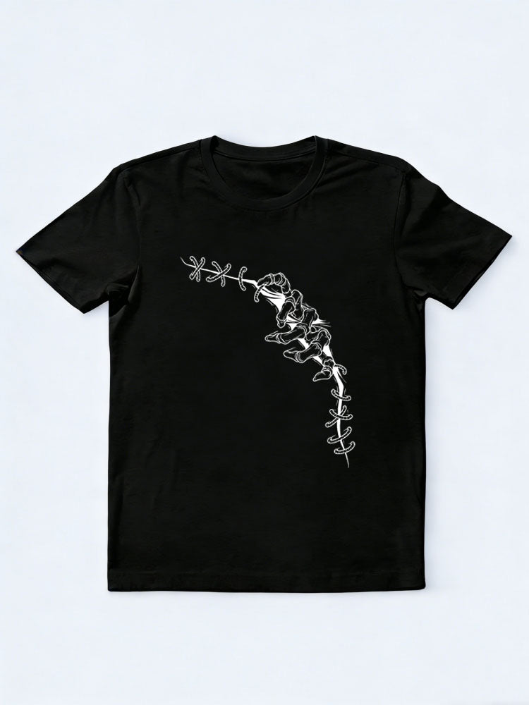Haunted Halloween Skeleton Hand Spooky Season Vibe T-shirt