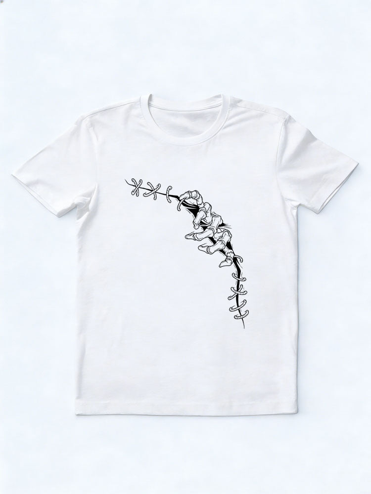 Haunted Halloween Skeleton Hand Spooky Season Vibe T-shirt