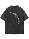 Haunted Halloween Skeleton Hand Spooky Season Vibe Washed T-shirt