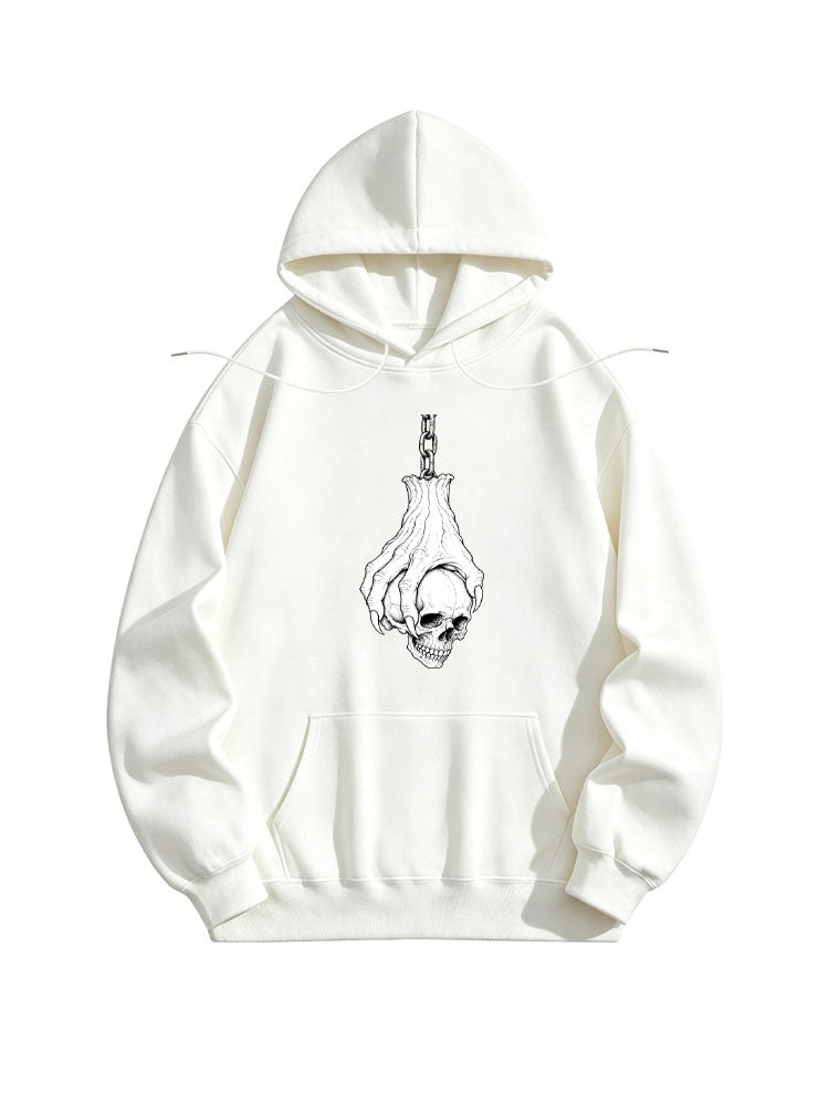 Haunted Halloween Skeleton Head Hanging Spooky Season Vibe Hoodie