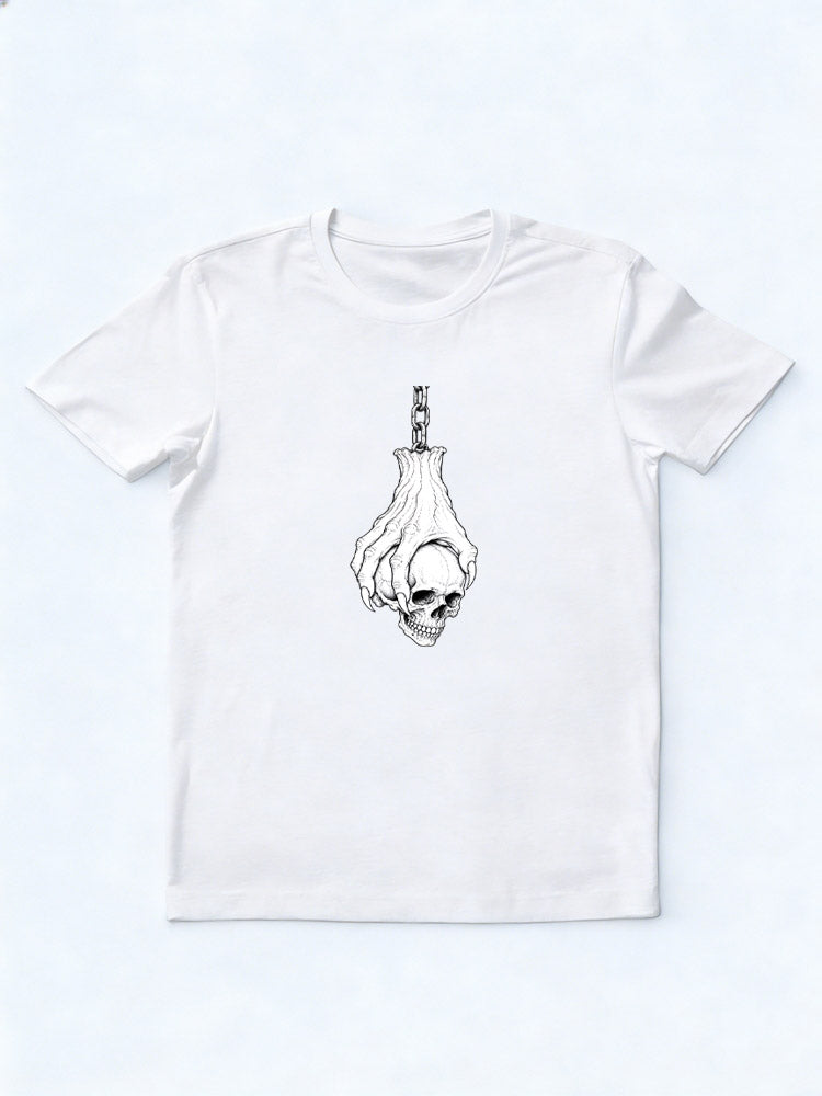 Haunted Halloween Skeleton Head Hanging Spooky Season Vibe T-shirt