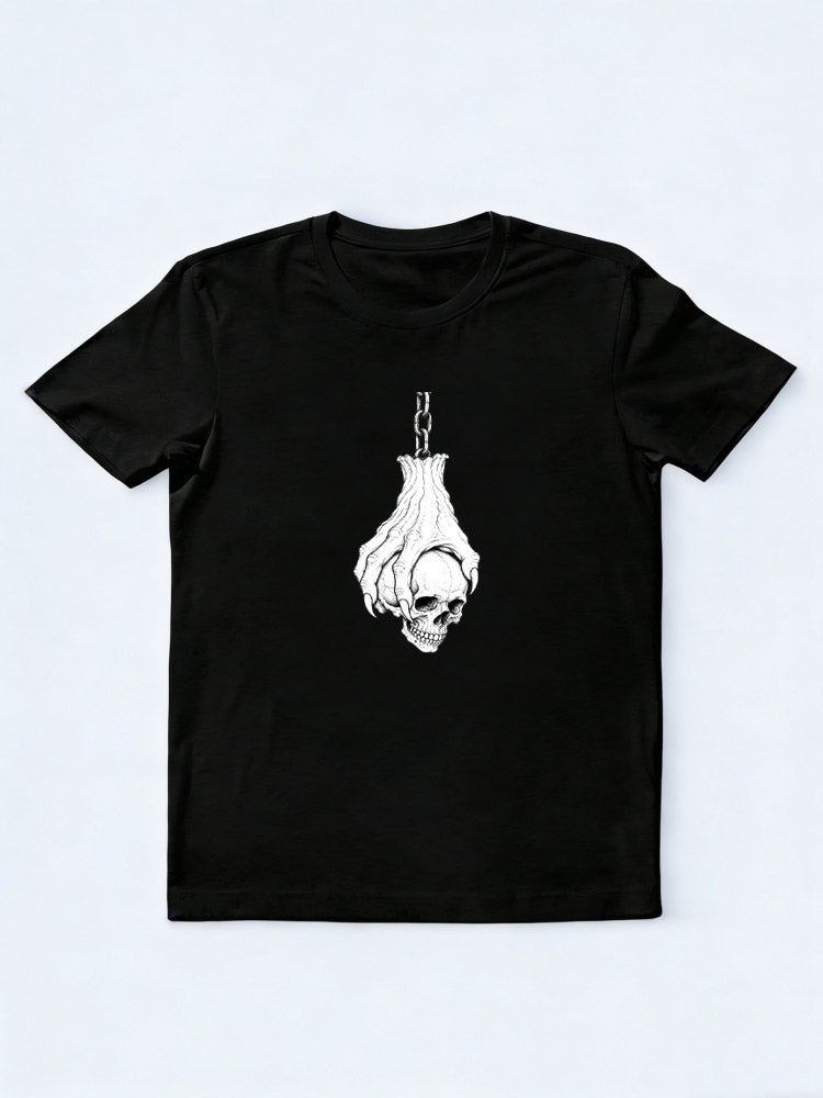 Haunted Halloween Skeleton Head Hanging Spooky Season Vibe T-shirt