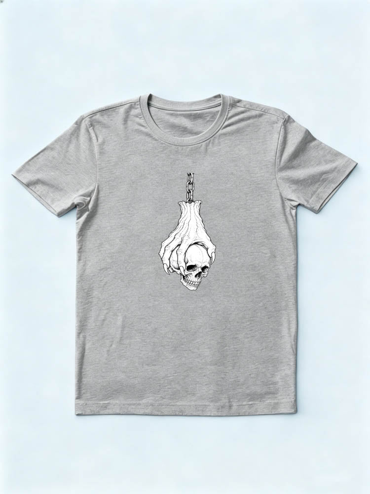 Haunted Halloween Skeleton Head Hanging Spooky Season Vibe T-shirt