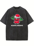 Healthy Christmas Gym Season Vibe Washed T-shirt