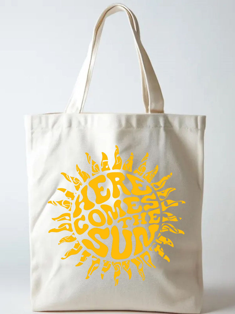Here Comes the Sun World Back to School Gift Canvas Tote Bag