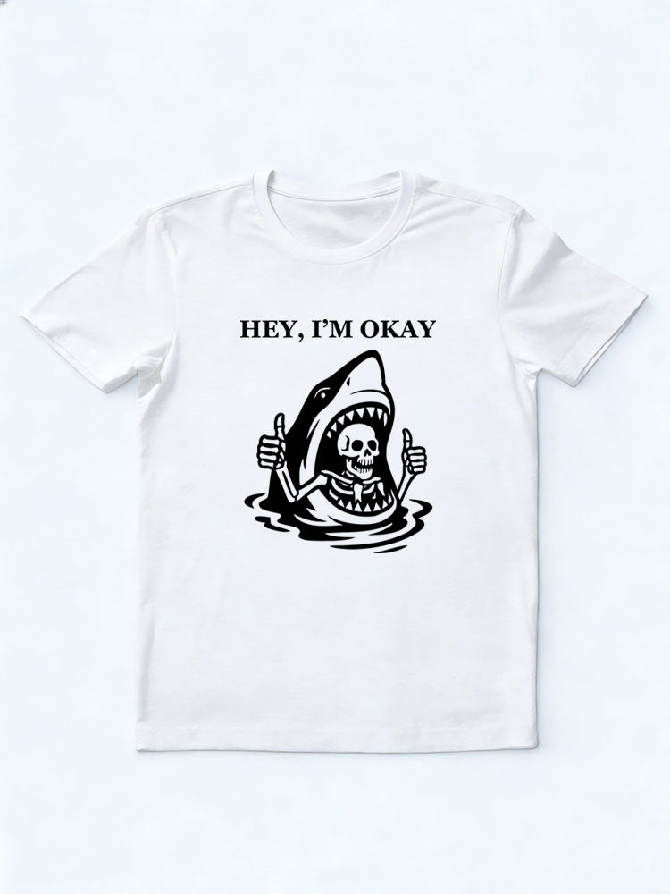 Hey, I'm Okay Halloween Spooky Season Vibe T-shirt