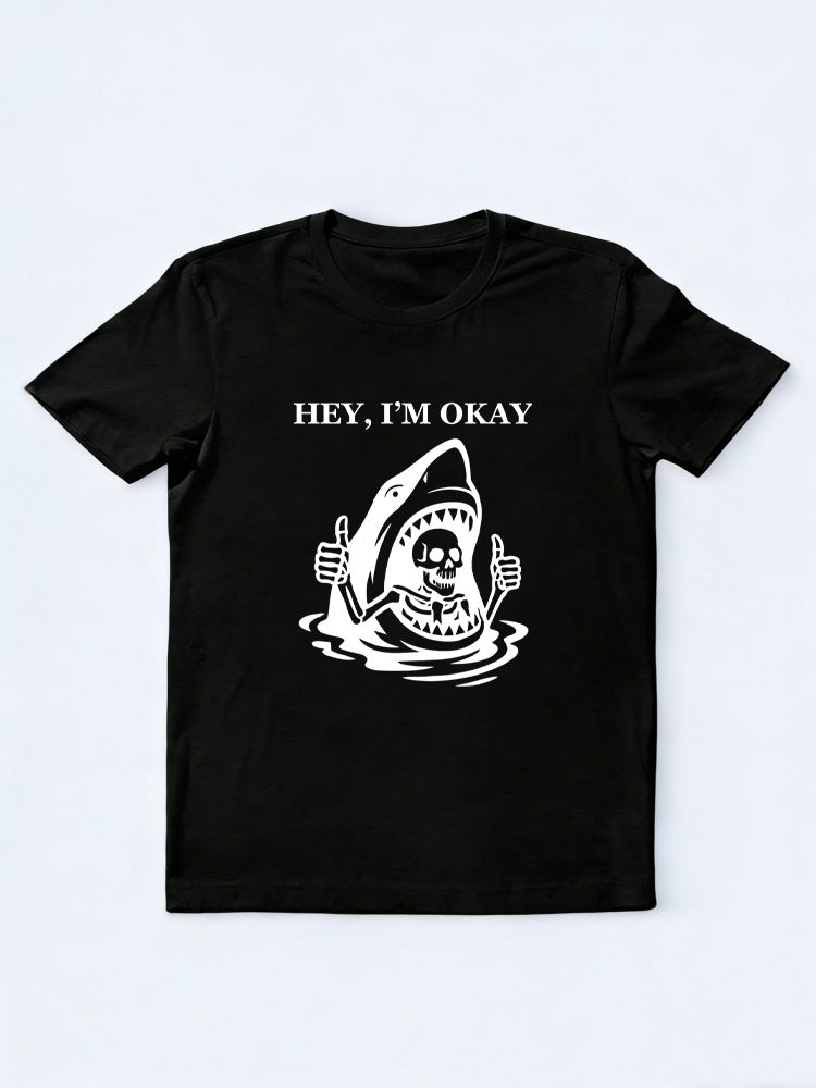 Hey, I'm Okay Halloween Spooky Season Vibe T-shirt