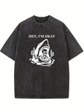 Hey, I'm Okay Halloween Spooky Season Vibe Washed T-shirt