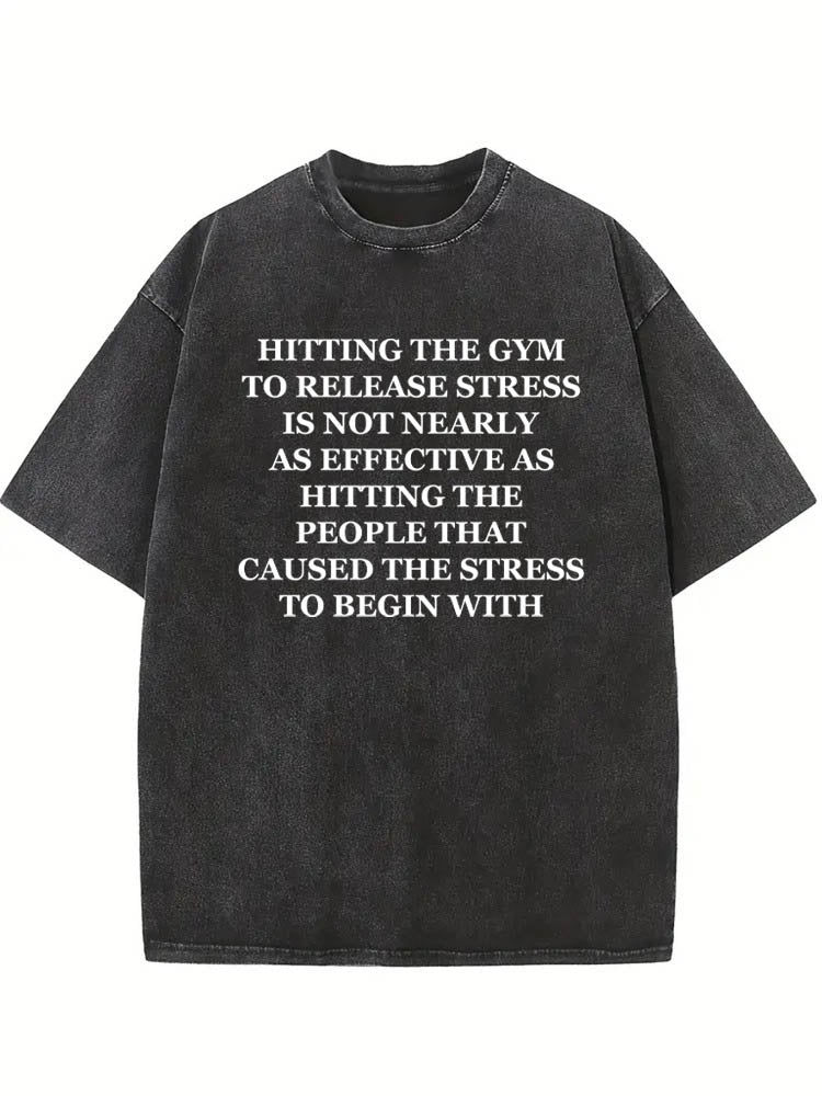 Hitting People to Release Stress Christmas Seasom Vibe Washed T-shirt