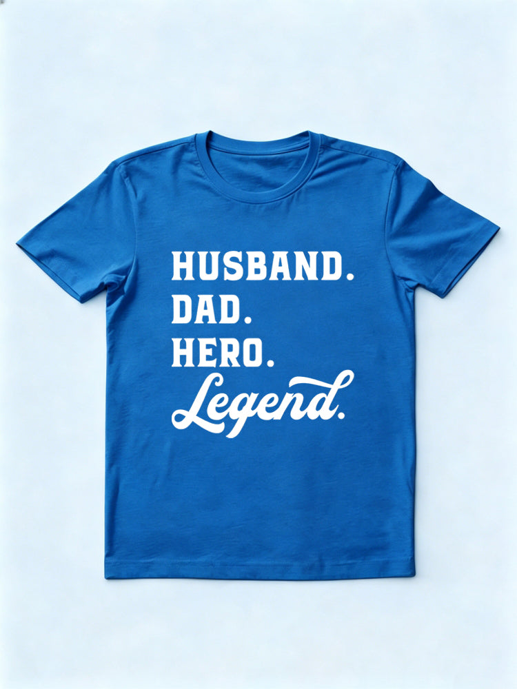Husband Dad Hero Legend Gift T-shir