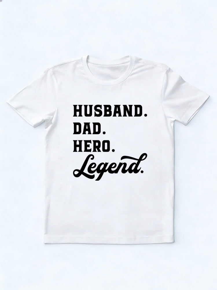Husband Dad Hero Legend Gift T-shir