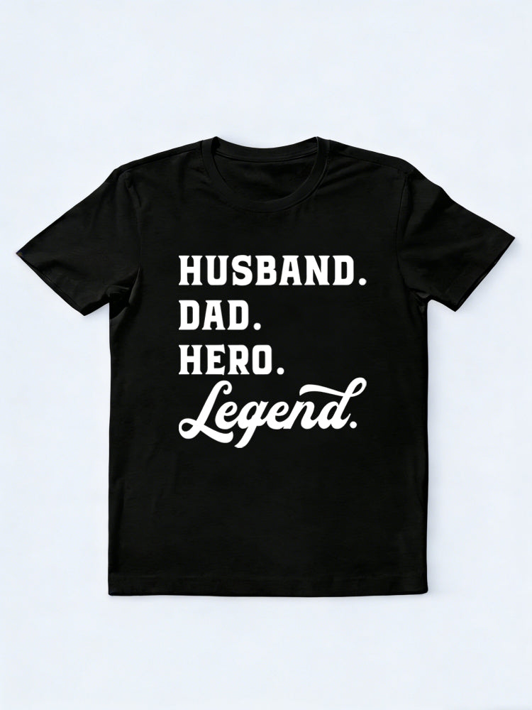 Husband Dad Hero Legend Gift T-shir