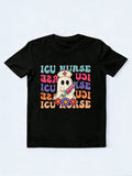 ICU Nurse Intensive Care Unit Nursing Spooky Halloween Gift T-Shirt
