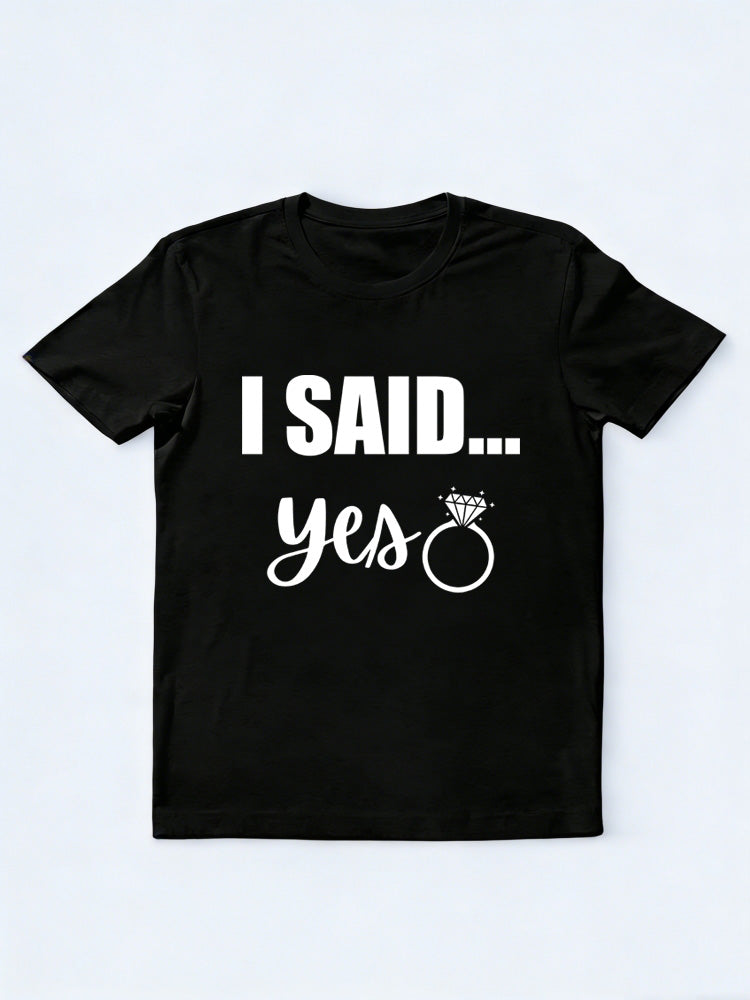 I Asked And I Said Yes Couple Wedding Anniversary Gift T-shirt