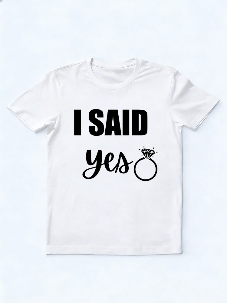 I Asked And I Said Yes Couple Wedding Anniversary Gift T-shirt