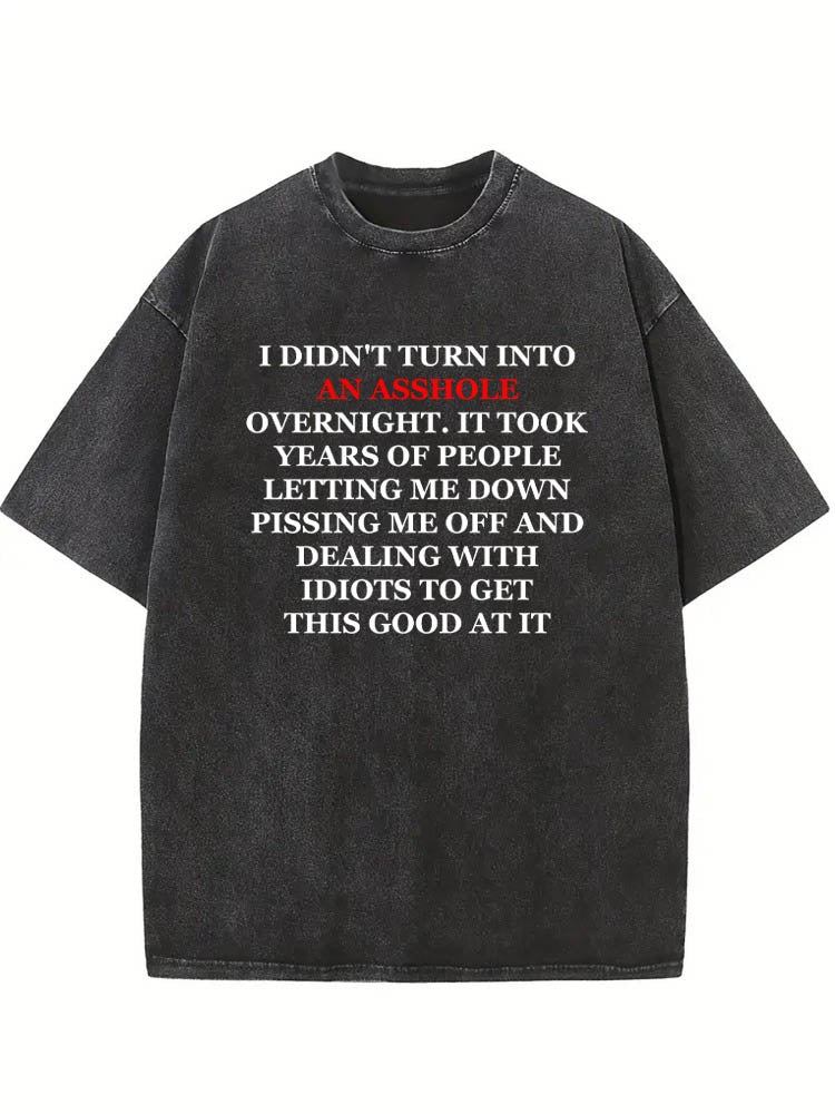 I Didn't Turn Into An Asshole Christmas Season Vibe Washed T-shirt