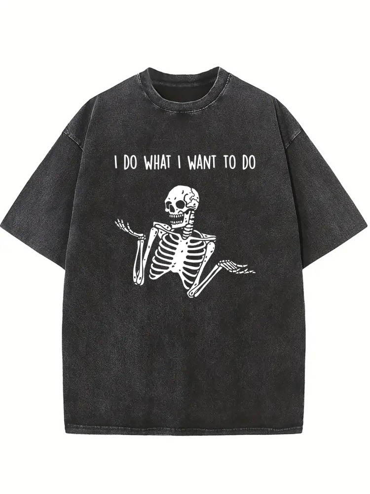 I Do What I Want To Do Halloween Spooky Season Vibe Washed T-shirt