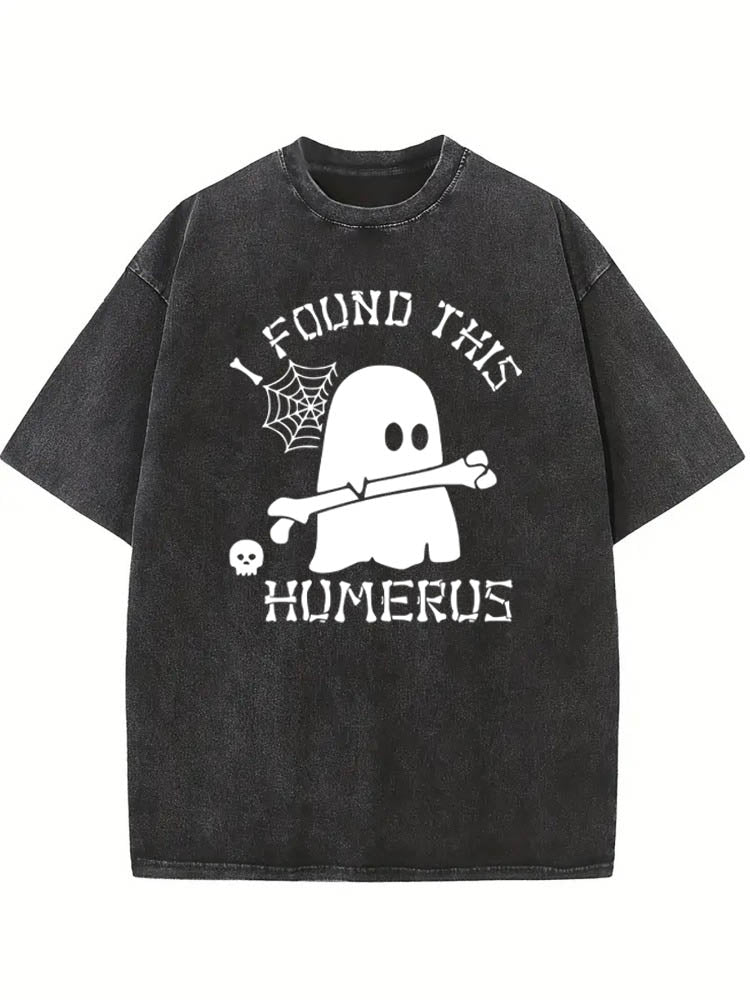 I Found This Humerus Halloween Vibe Spooky Season Washed T-shirt