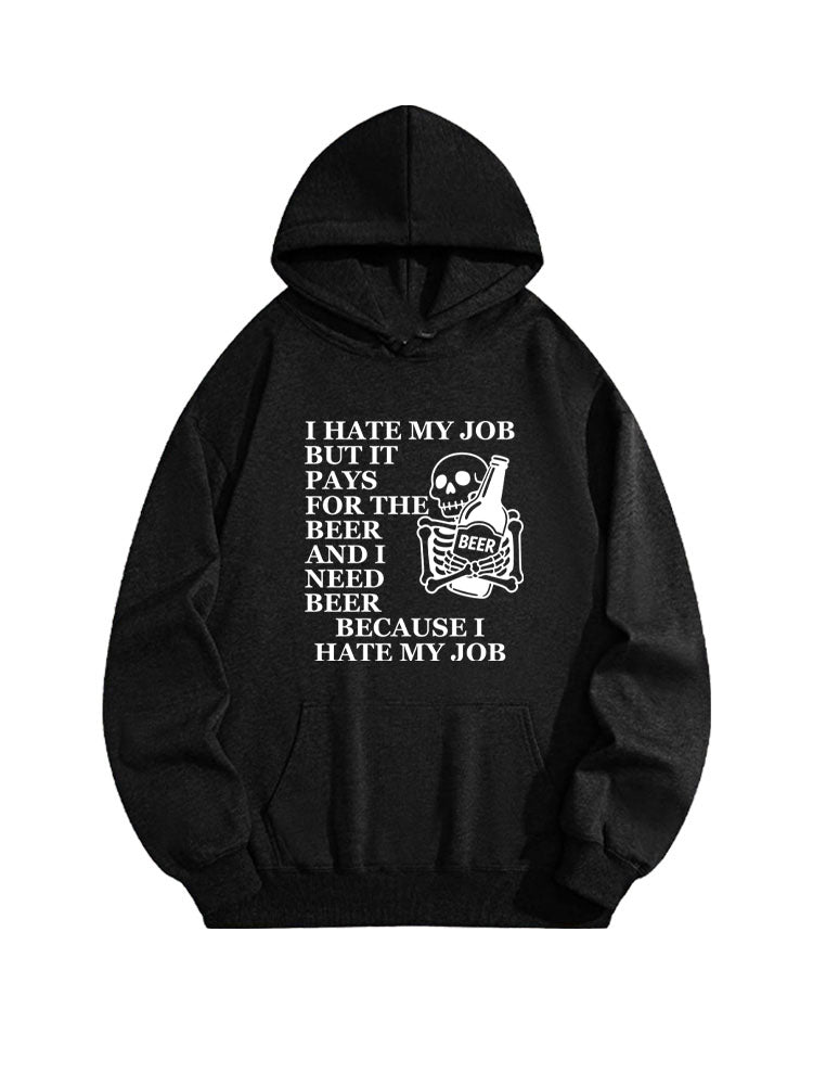 I Hate My Job, And Need Beer Spooky Season Halloween Vibe Hoodie