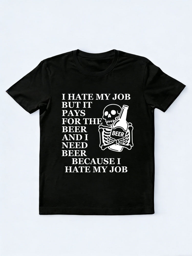 I Hate My Job, And Need Beer Spooky Season Halloween Vibe T-shirt