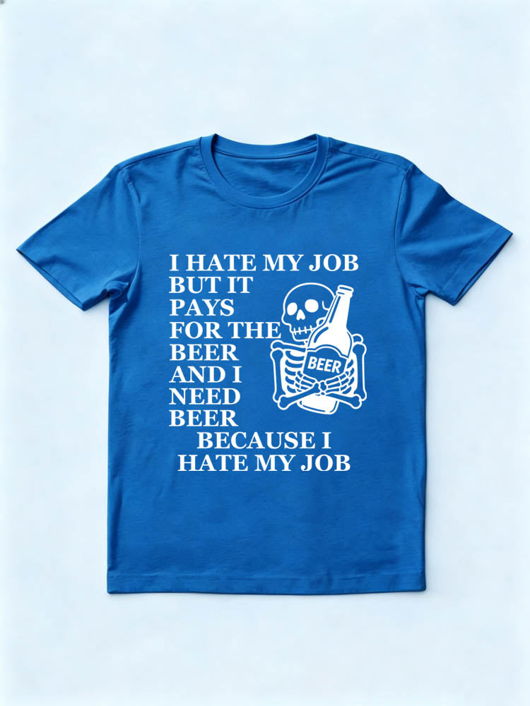 I Hate My Job, And Need Beer Spooky Season Halloween Vibe T-shirt