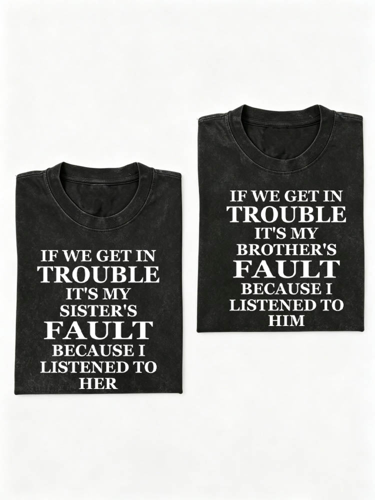 I Lisent to My Brother Sister Christmas Season Vibe Washed T-shirt