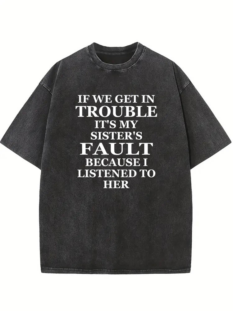 I Lisent to My Brother Sister Christmas Season Vibe Washed T-shirt