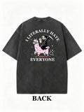 I Literally Hate Everyone Spooky Season Halloween Vibe Washed T-shirt