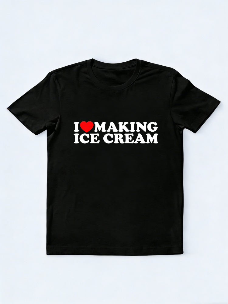 I Love Making Ice Cream Couple Gift T-shirt
