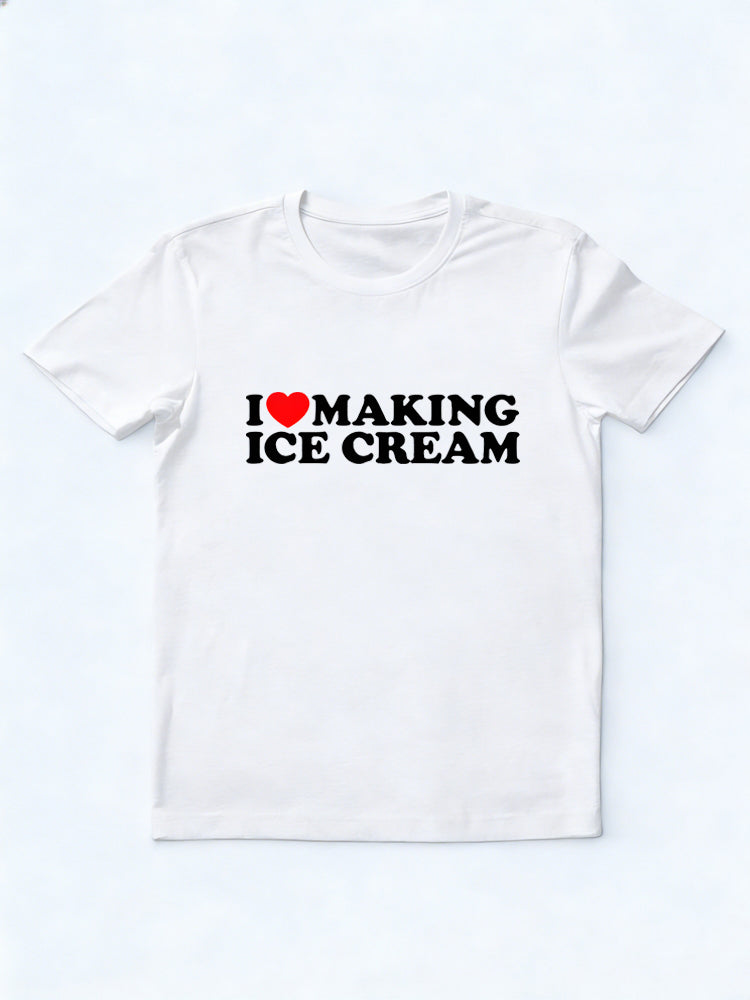 I Love Making Ice Cream Couple Gift T-shirt