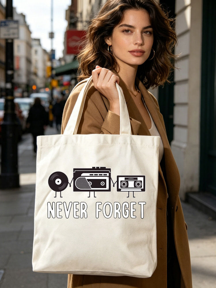 I Love The 80's Never Forget Back to School Gift Canvas Tote Bag