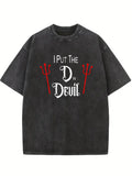 I Put The D In The Devil Spooky Season Halloween Vibe Washed T-shirt