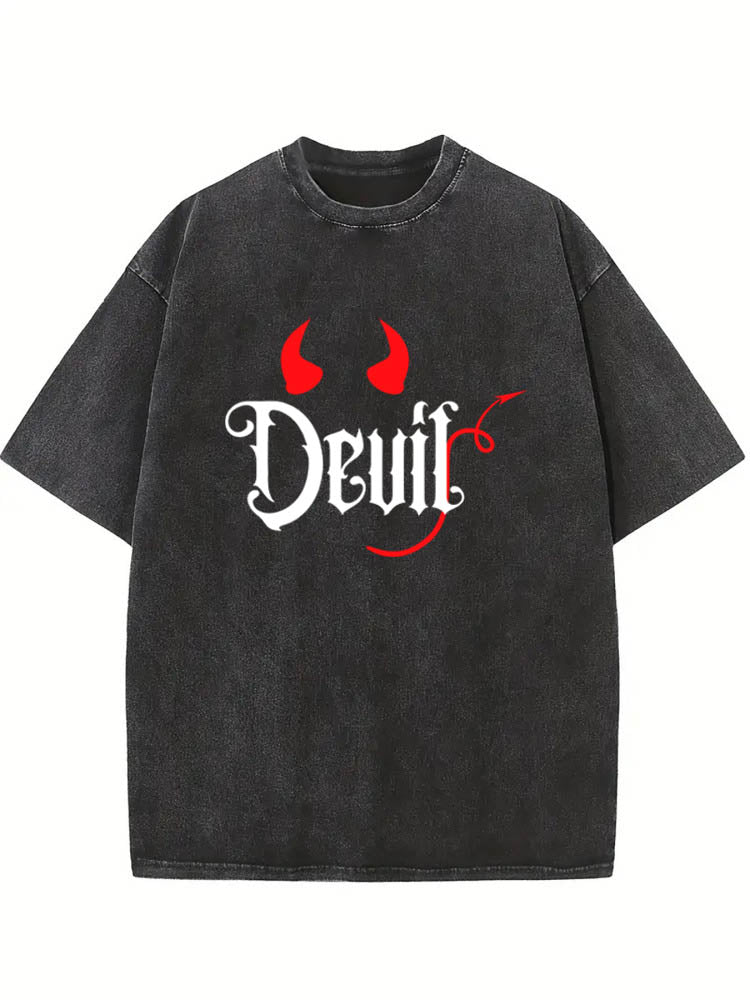 I Put The D In The Devil Spooky Season Halloween Vibe Washed T-shirt