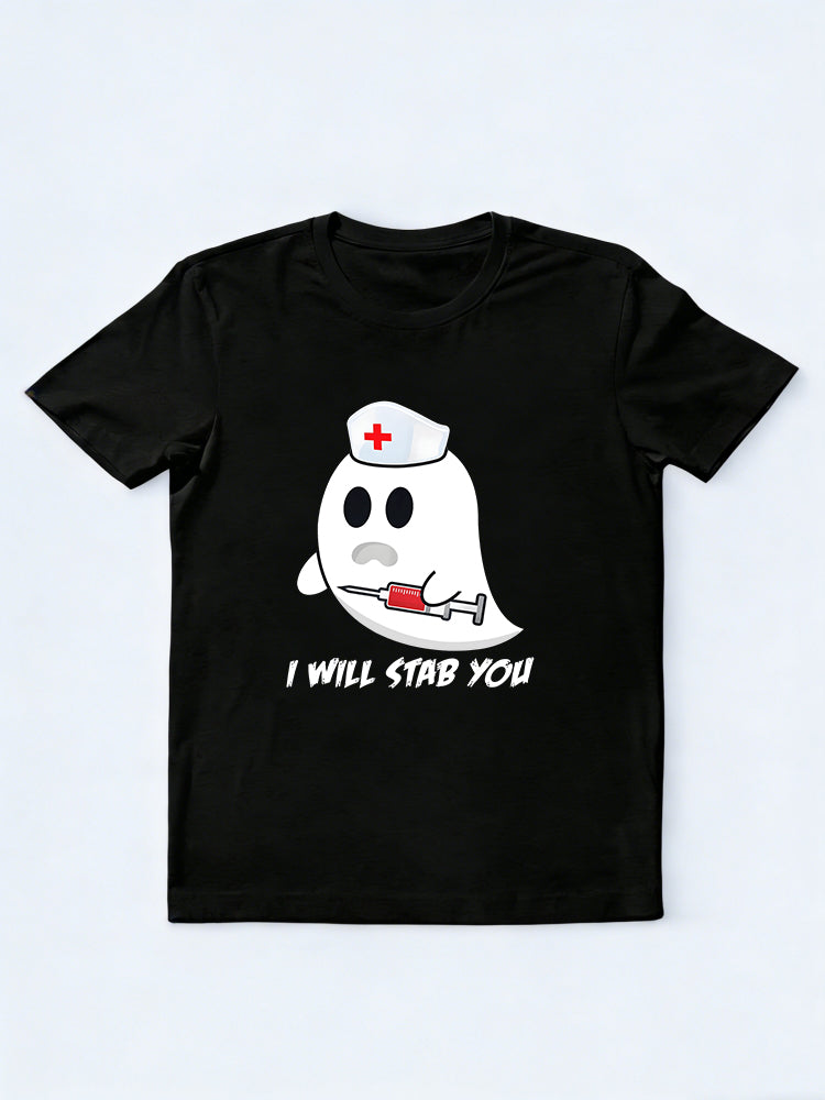 I Will Stab You Ghost Nurse Halloween Gift T-Shirt